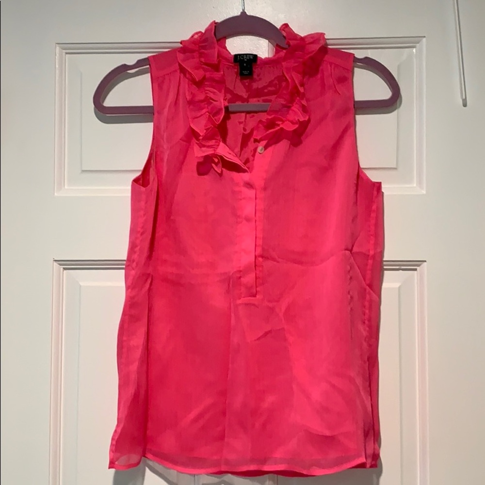 Pink sleeveless blouse